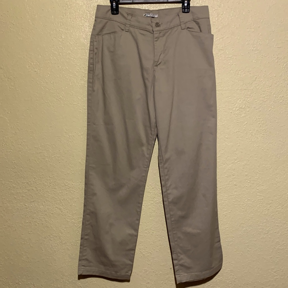 Lee Pants 14M Beige Relaxed Fit Straight Mid Rise 4-Pocket Cotton Spandex Blend